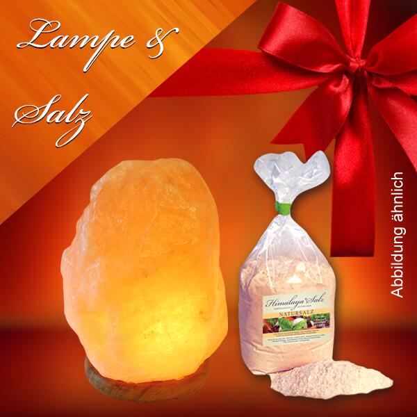 Lampe + Salzkristall 7-10Kg) | Salz (ROT 1 Fein Himalaya* Kg SET:
